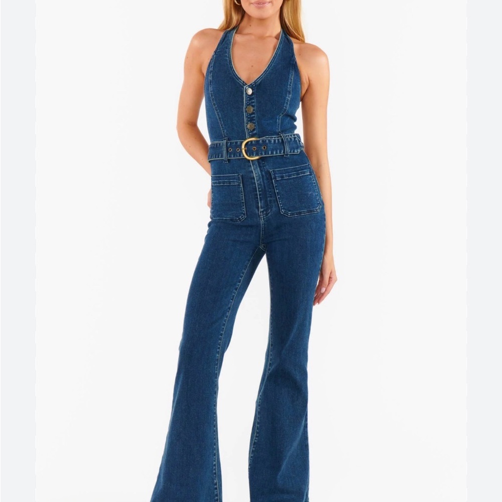 Show Me Your MuMu Blue Denim Jumpsuit Size: M Never Worn.
